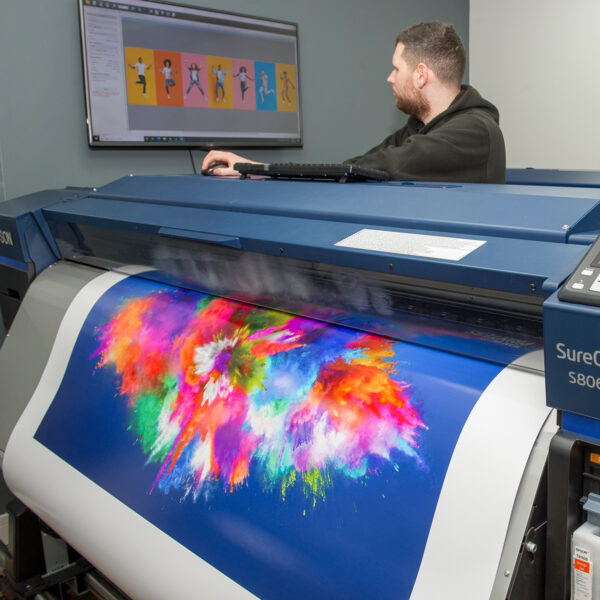 large format printing of graphic design project.